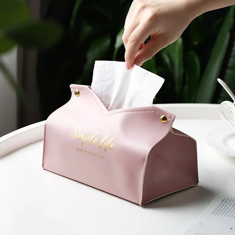 Tissue Box 1pc Leather Napkin Holder Car Home Living Room Decoration Bedroom Kitchen Desktop Nordic Storage