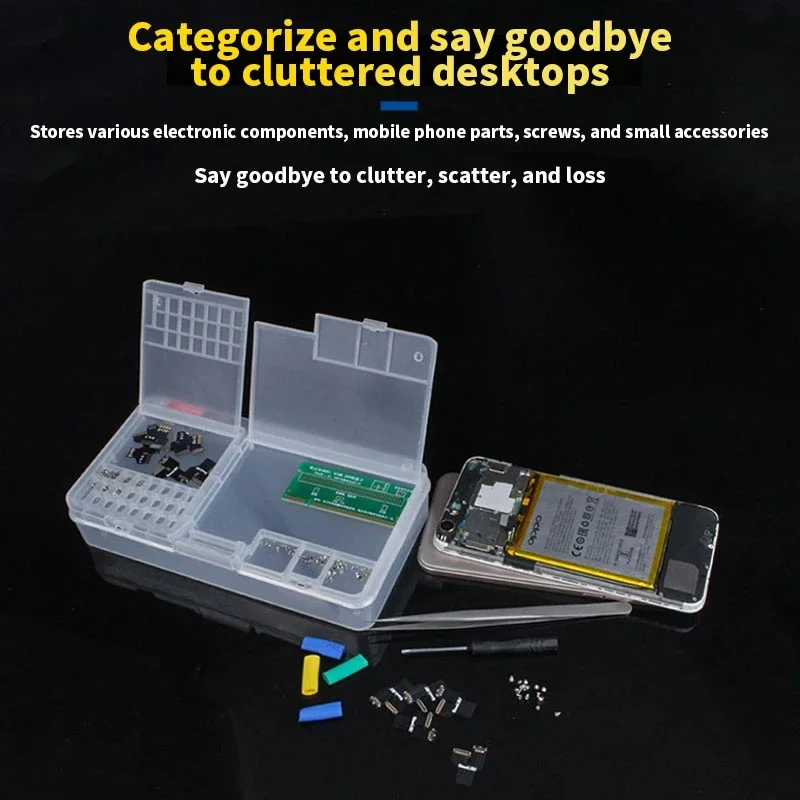 OSS Three-fold Storage Box Electronic Components Mobile Phone Parts Screws Small Accessories Repair Storage Box Tools storage box storage case