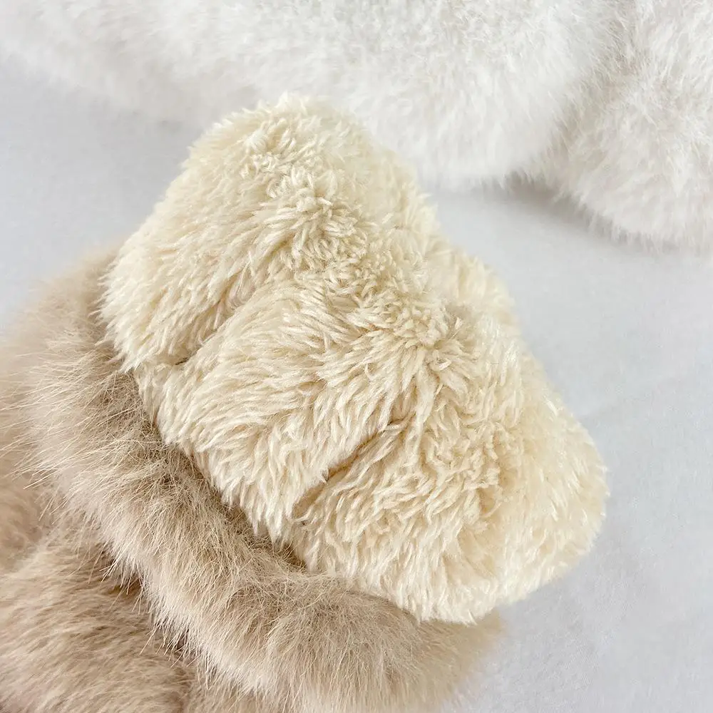 Imitation Rabbit Fur Gloves Women Winter Gloves Windproof Plush Thick Keep Warm Plush Faux Fur Gloves Soft Full Fingers Mittens