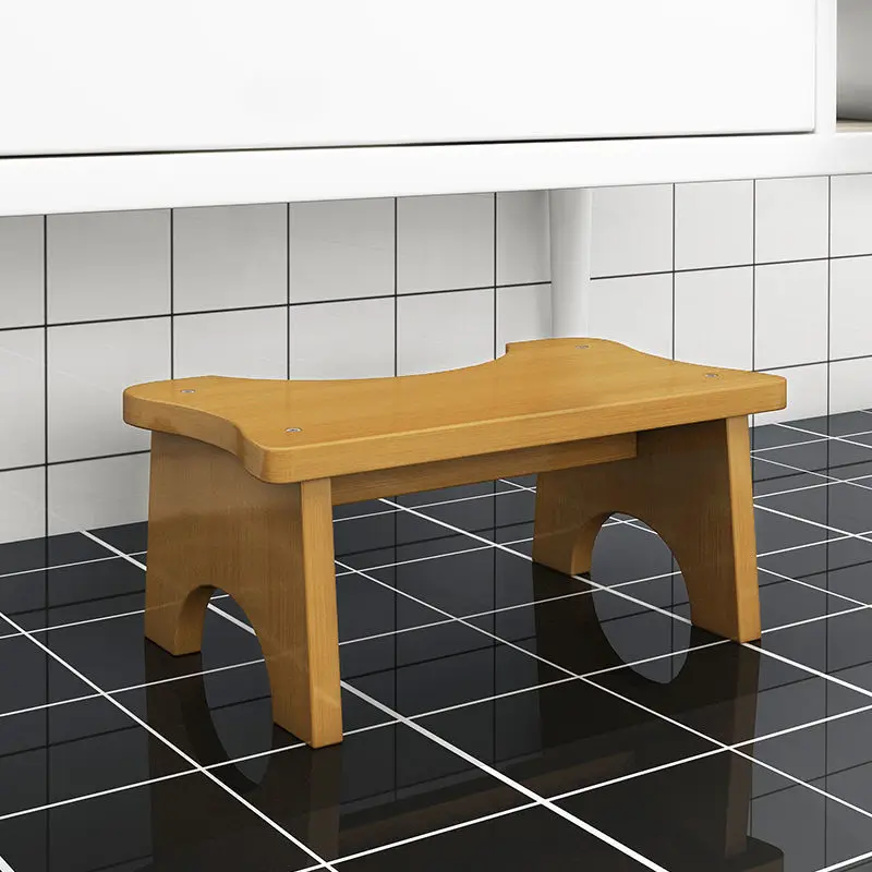 1Pc Bathroom Footstool Wooden Toilet Stool Household Children Step Stool Bathroom Furniture Home Furniture Chairs