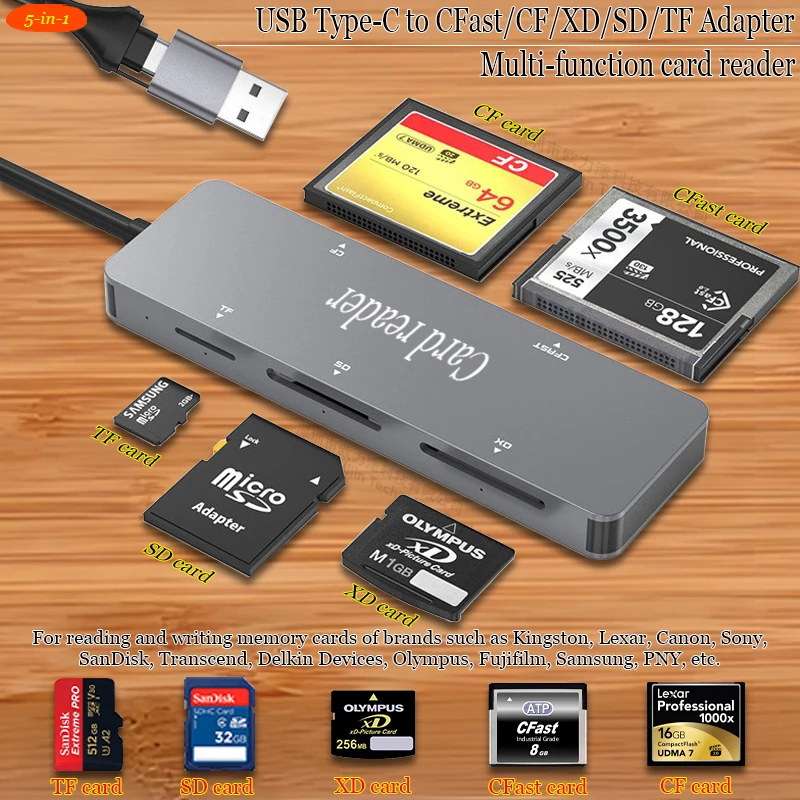 Multi-function card reader USB Type-C to CFast CF Compact Flash