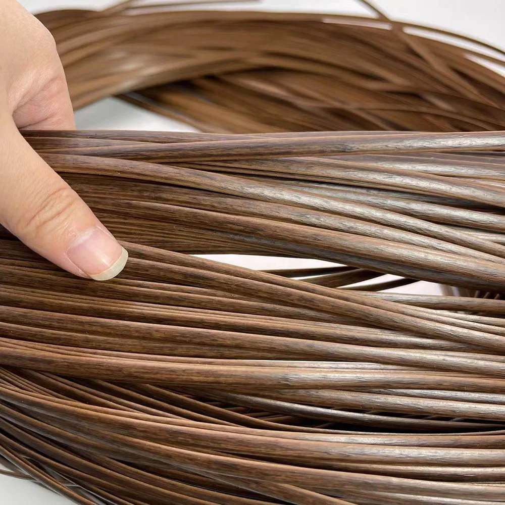 500g 80M Coffee Brown Rattan Weaving Material Plastic Knit Repair Chair Table PE Rattan Width:5mm