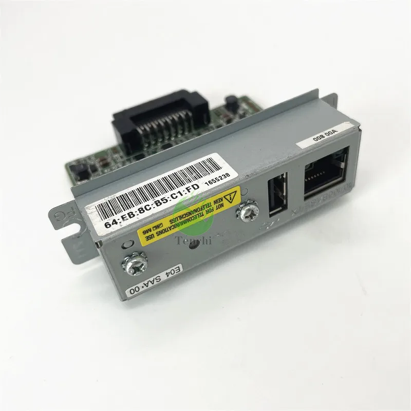C32C824541 UB-E04 LAN interface Network Interface Board for Epson TM-U220B 220PB 220PD 220PA TM-T81 TM-T82II TM-T88III T88IV T88 ch395 tcp ip network protocol stack development board support 8 sockets spi 8 bit parallel asynchronous serial interface