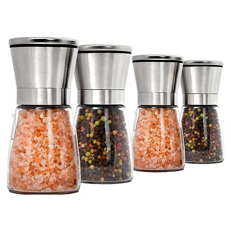 

Домашний высококачественный набор из нержавеющей стали мельница для соли и перца 4 упаковки-мельница для морской соли и мельница для перца