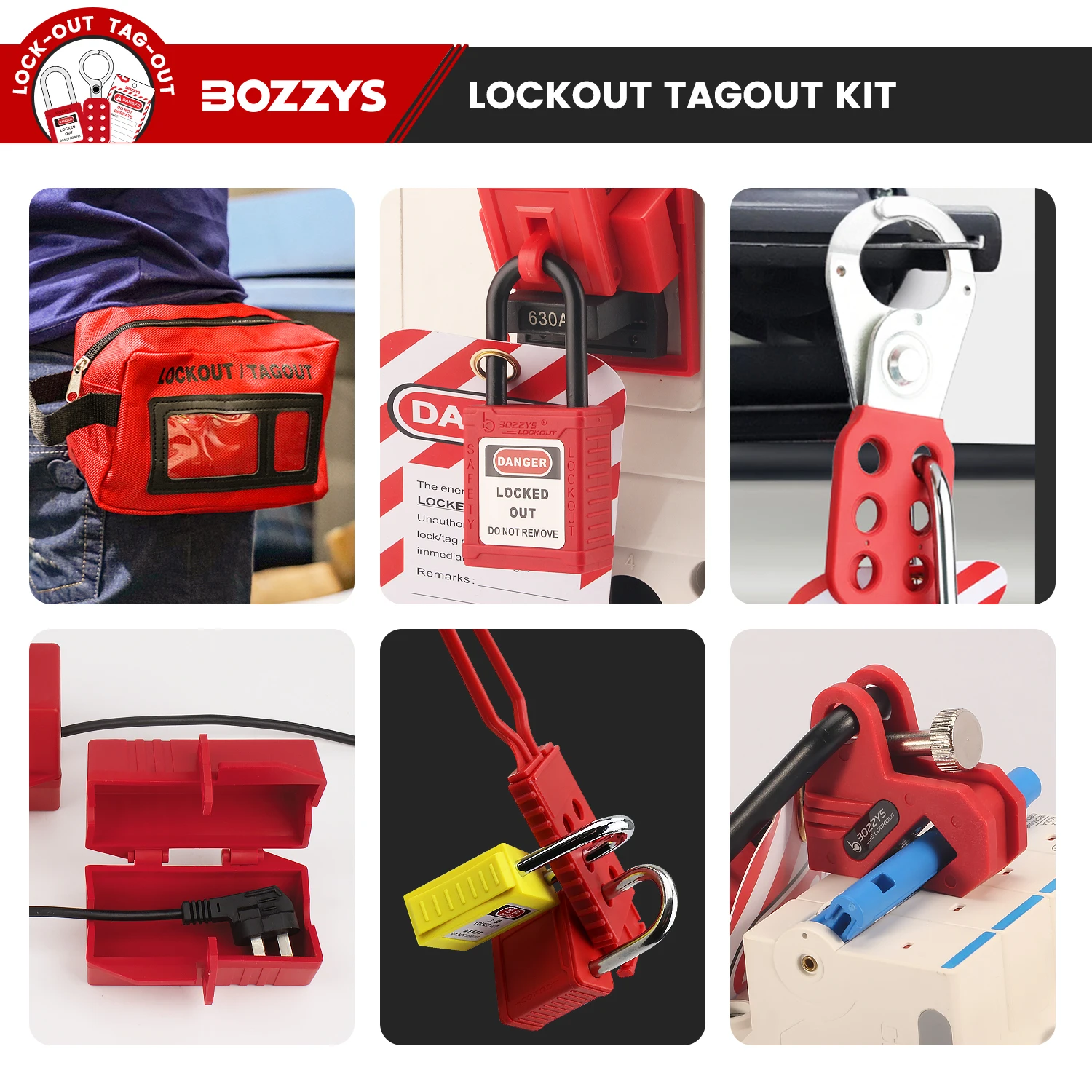 Kit Di Blocco Tagout Per Interruttori - Set Chiusure Di Sicurezza Con Lucchetti Per Industria E Ambiente Chimico - Foto 7