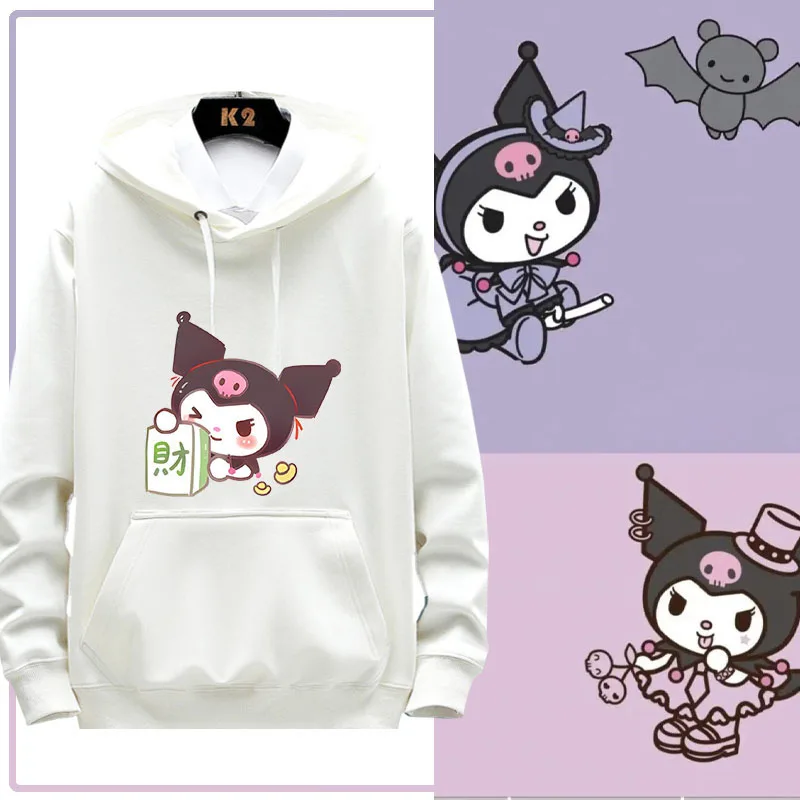 

Kawaii Sanrioed Anime Peripherals Hellokittyed My Melody Cinnamoroll Joint Mahjong Sweater Cartoon New Plush Hooded Jacket