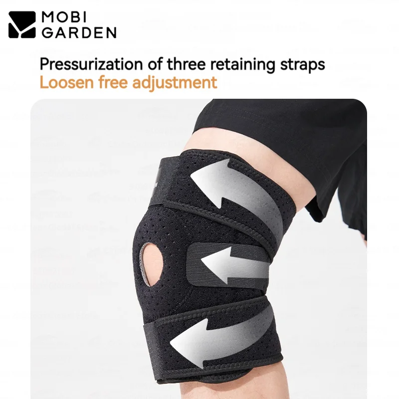MOBI GARDEN Knee Pads Spring Support Mountaineering Breathable Adjustable Elastic Meniscus Brace Protection for Hiking Cycling