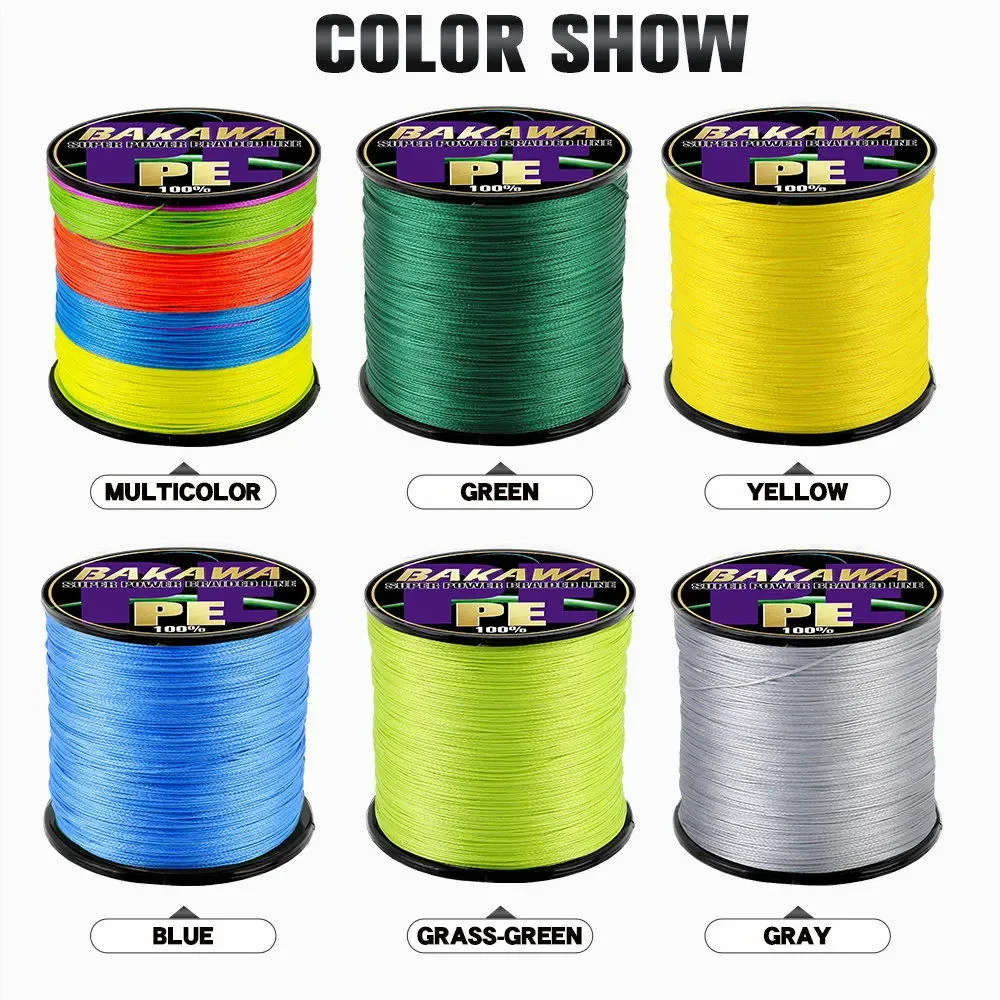 BAKAWA 4 Strands Braided Fishing Lines Multifilament Pesca 100M 300M 500M 1000M Carp Wire Japan Abrasion Resistant Pe Line 2