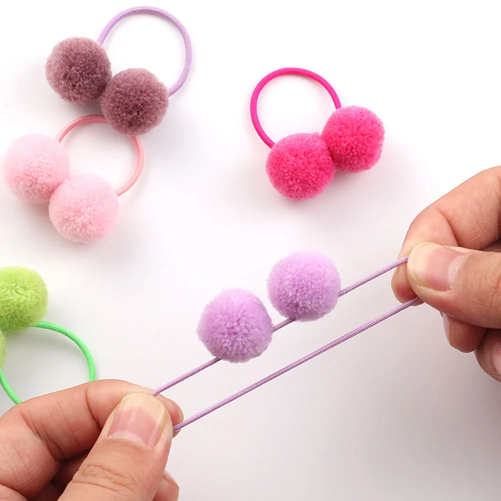2PCS Girls Hair Bobbles Elastic Hair Rubber Bands Rope Tie Ball Ponytail  Holders for Child Toddlers Girls Kids Hair Accessories - AliExpress
