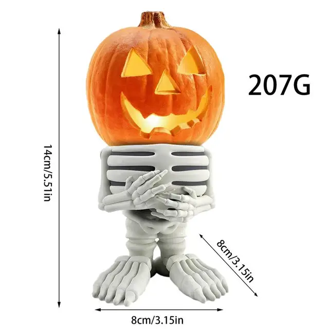 Pumpkin Knight Ornament Horror LED Decoration Ornament Gnome Resin Mini