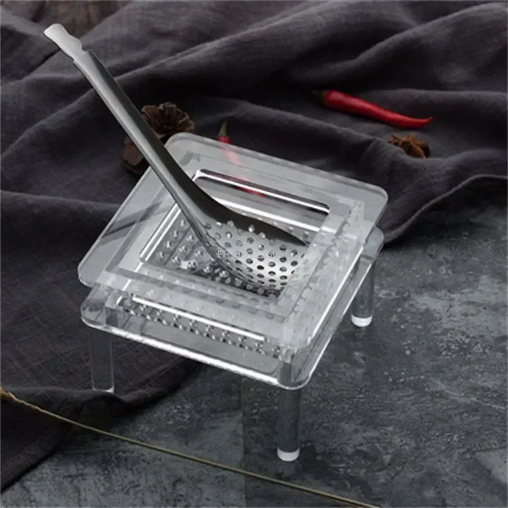 1Pc Caviar Spoon Hot Pot Spoon Filter Spoon with Long Handle Vintage Shovel Set Small Tea Spoons 56 Holes Kitchen Tools