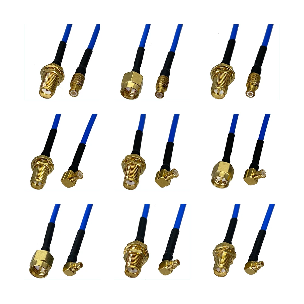 Sma rp Sma para Mcx Mmcx Macho Plug & Fêmea Jack Crimp rf Conector Coaxial Trança Jumper Cabo Polegada 1010ft Peças Rg405 0.086