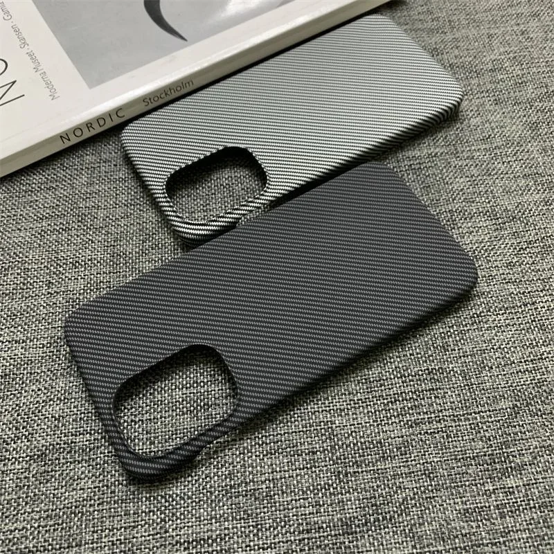 Slim Smooth-Touch Carbon Fiber Texture Case with Striped Patchwork Design - Shockproof Protective Cover