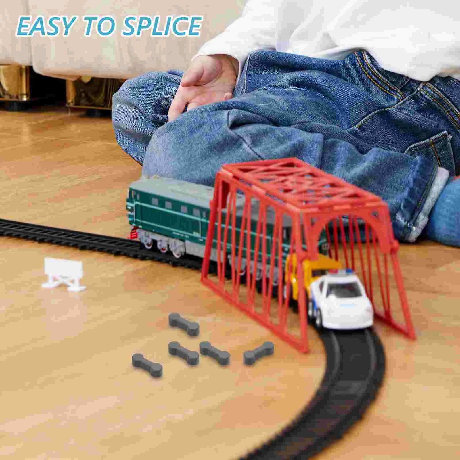 Train Track Buckle Parts Wooden Connectors Plastic Joiners Dark Grey Adapter Kit Toys Accessories for Trains 20 Pcs