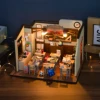 DIY Wooden Miniature Model Kit Classroom Casa Doll Houses 3D Puzzle Dollhouse With Furniture Lights for Friends Birthday Gifts 1