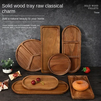 Piatto di frutta giapponese in legno massello fabbrica all'ingrosso vassoio di legno piatto di snack vassoio di frutta multi-dimensione di alto valore 1