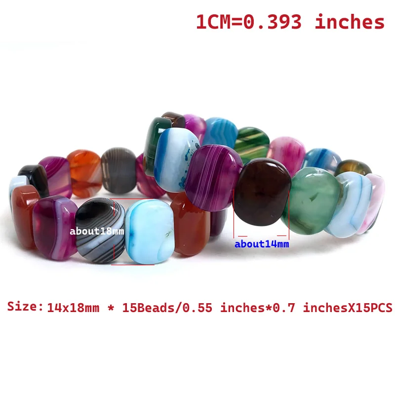 Elegant 14x18mm Square Striped Agate Bowl Bracelet - Twice Luxury Jewelry