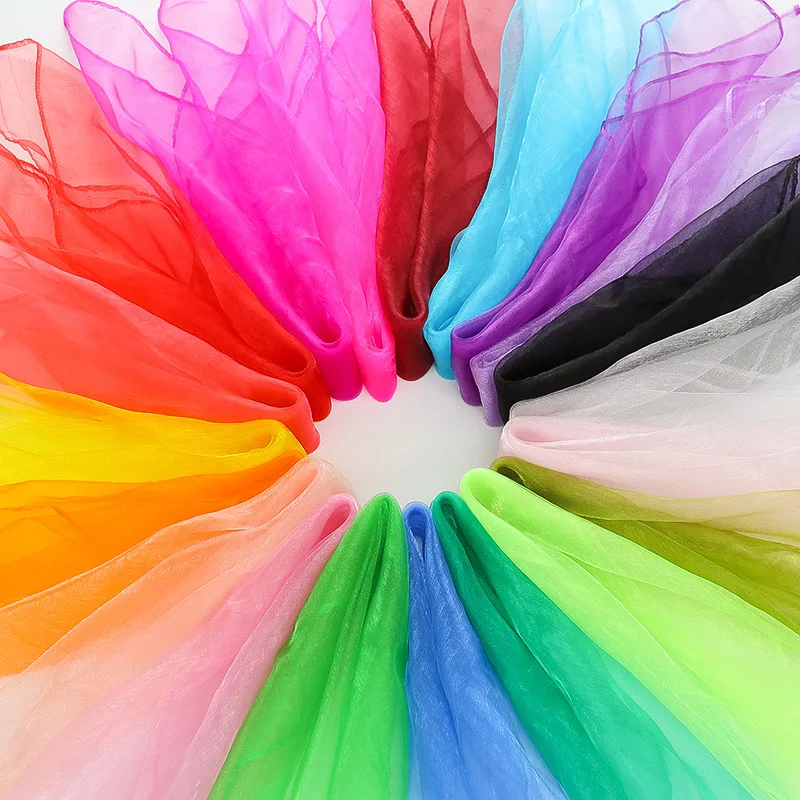 1pc 70*70cm Kids Square Scarf Outdoor Game Sport Toy Juggling Silk Dance Sing Scarves For Children Performance Props Accessories 2