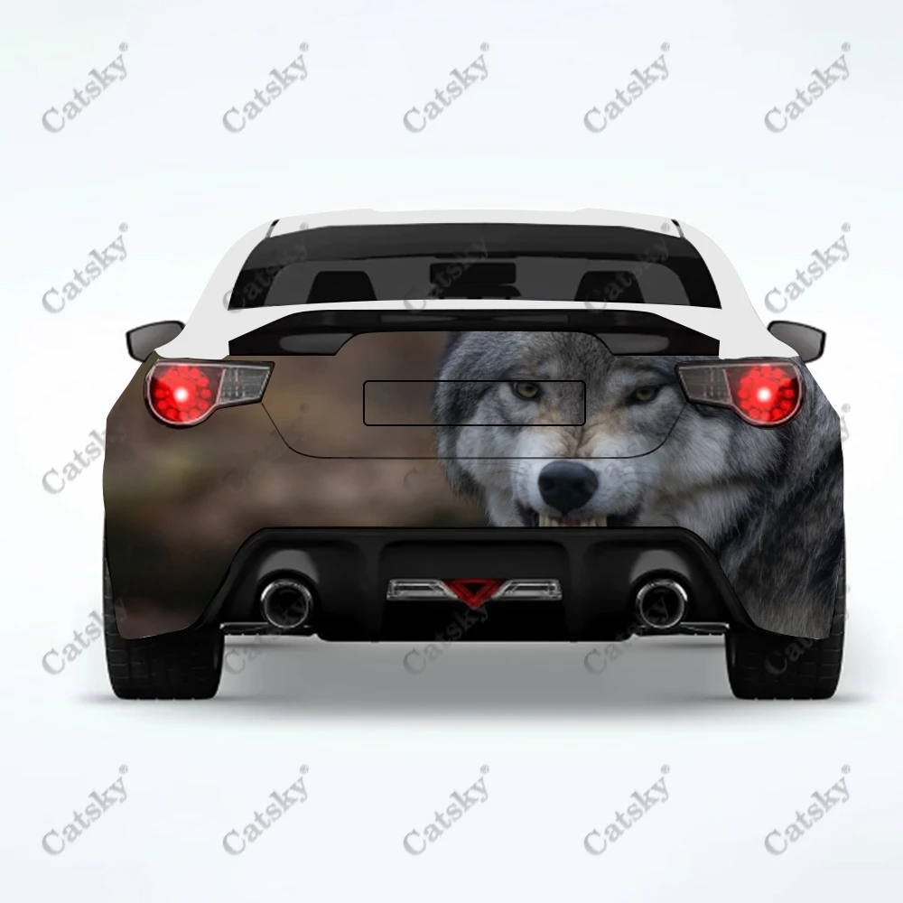 

Свирепые автомобильные наклейки с изображением волка, украшение для заднего вида грузовика, живопись, наклейки для модификации автомобиля, автомобильные аксессуары, фотообои