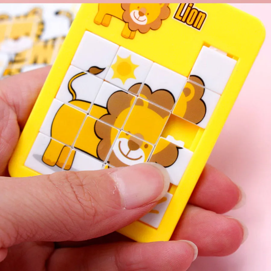 Cadong Animal Sliding Jigsaw Puzzle Klotski 16 Grid Maze Puzzle Small Toys Children's School Gifts Decompression Toys