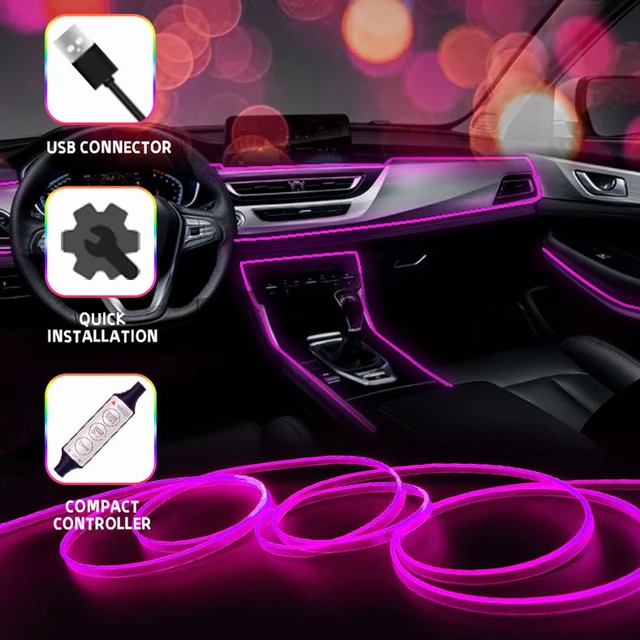 Car Led Interior Lights, Car Led Light Bars Auto Parts With Usb Port App  Control Lighting Kit Unlimited Diy Colors Car Mood Lights Car Gifts For Him  