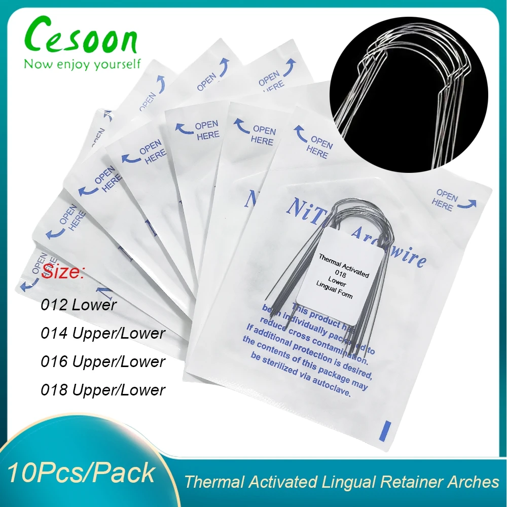 

10Pcs/Pack Dental Orthodontic Lingual NiTi Arch Wires Round Heat Thermal Activated Archwire Dentist Material Lower Upper