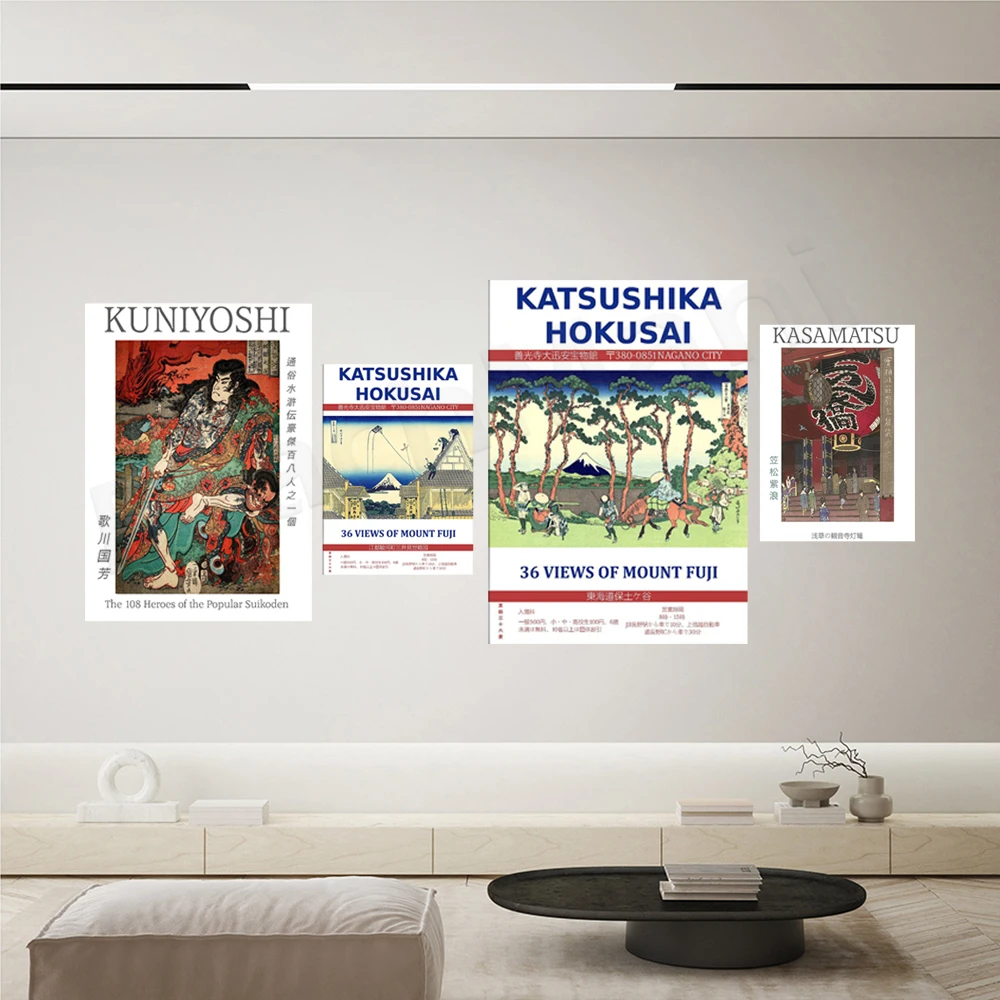 Фото Принт Kuniyoshi Utagawa, 108 героев костюдена, катасушика Хокусай, тридцать шесть видов Маунт Фудзи токайдо ходогая постер №2