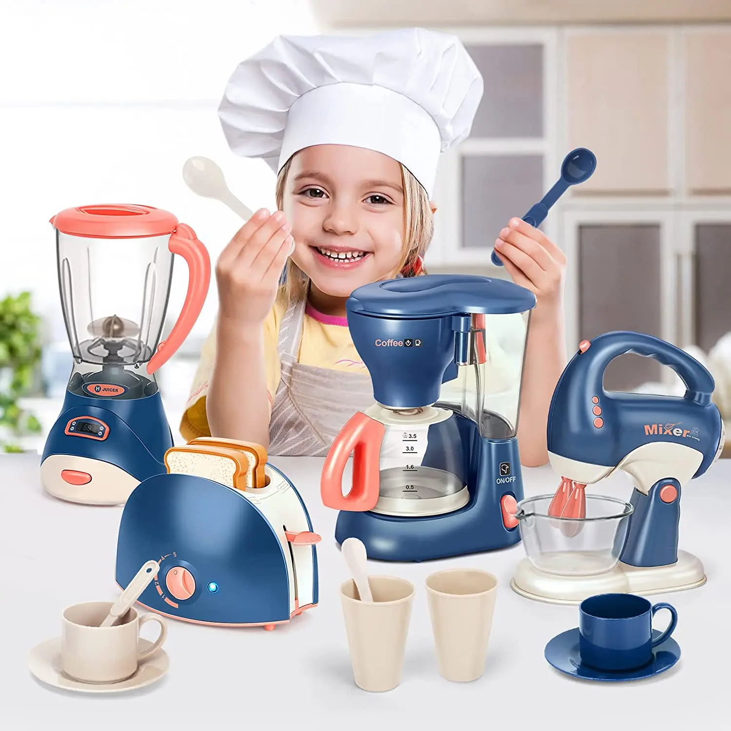 Simulation Home Appliances Toys Pretend Play Coffee Machine Iron Blender  Vacuum Cleaner Sets Children Pretend Play Toys Gift