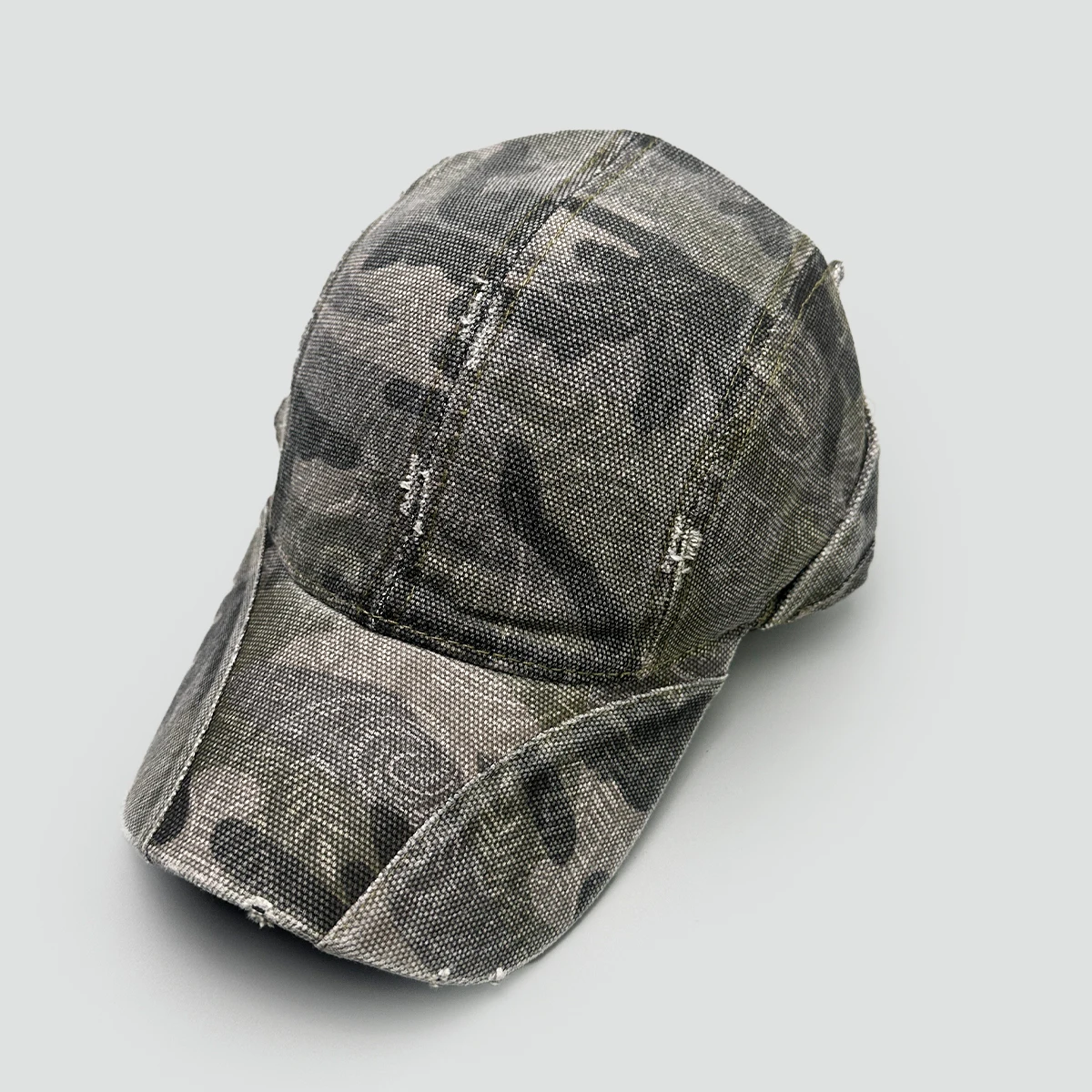 Amerikanische Retro-Baseballkappen mit Leopardenmuster und Camouflage-Design, Neue Sonnenschutz-Mützen für Männer und Frauen, Vielseitige Distressed-Mode Caps mit Schirm – Detail 9