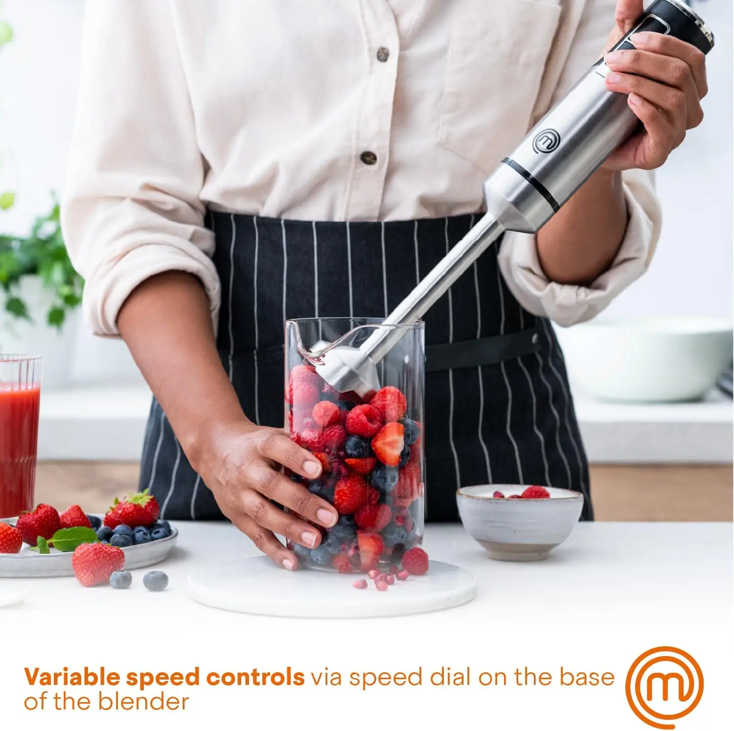 Handheld Immersion Blender, 400W Stainless Steel Blend Stick with Variable Speed for Baby Food, Soup, Sauces