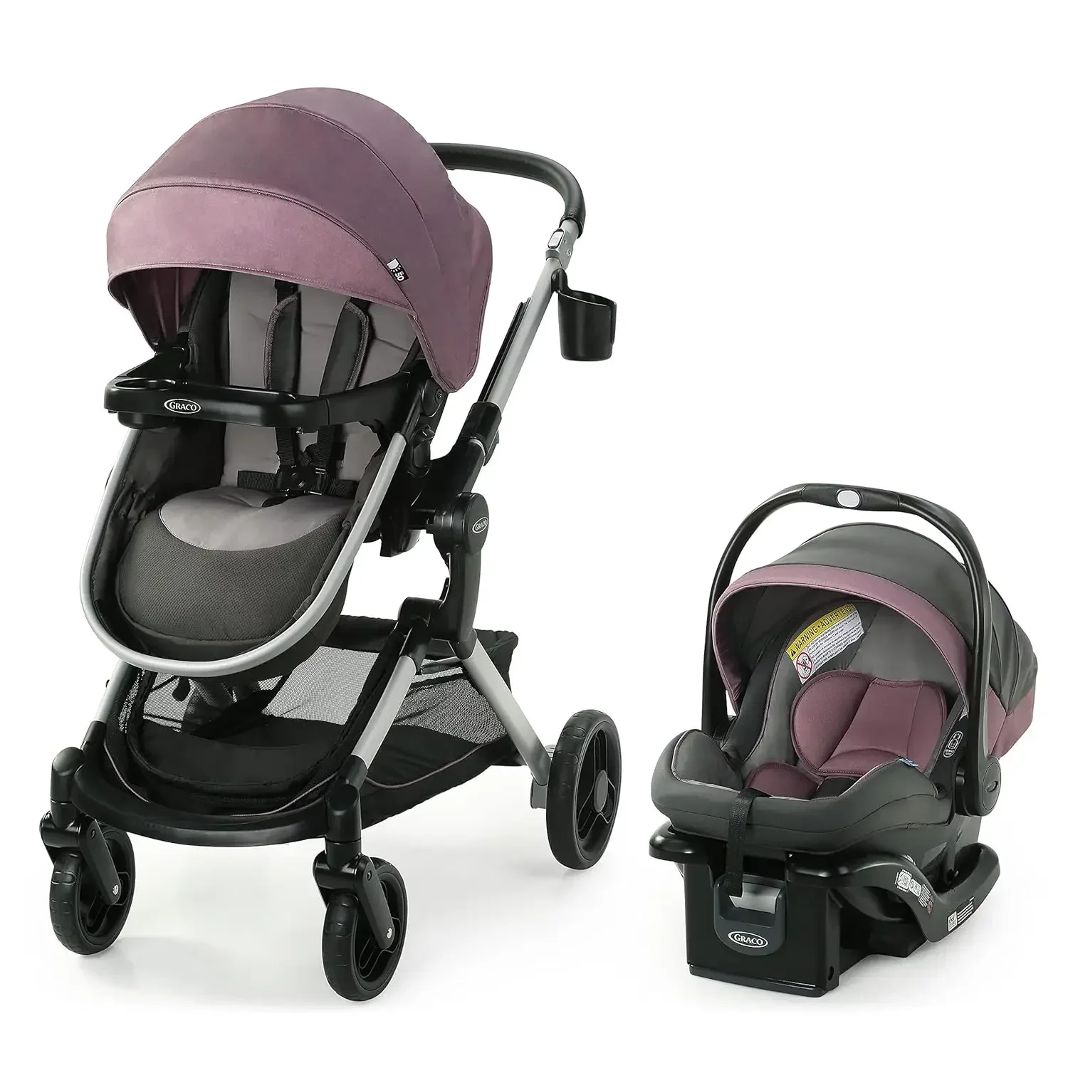 Travel System, Includes Baby Stroller w/ Height Adjustable Reversible Seat, Lightweight Aluminum Frame & 35 Infant Car Seat,