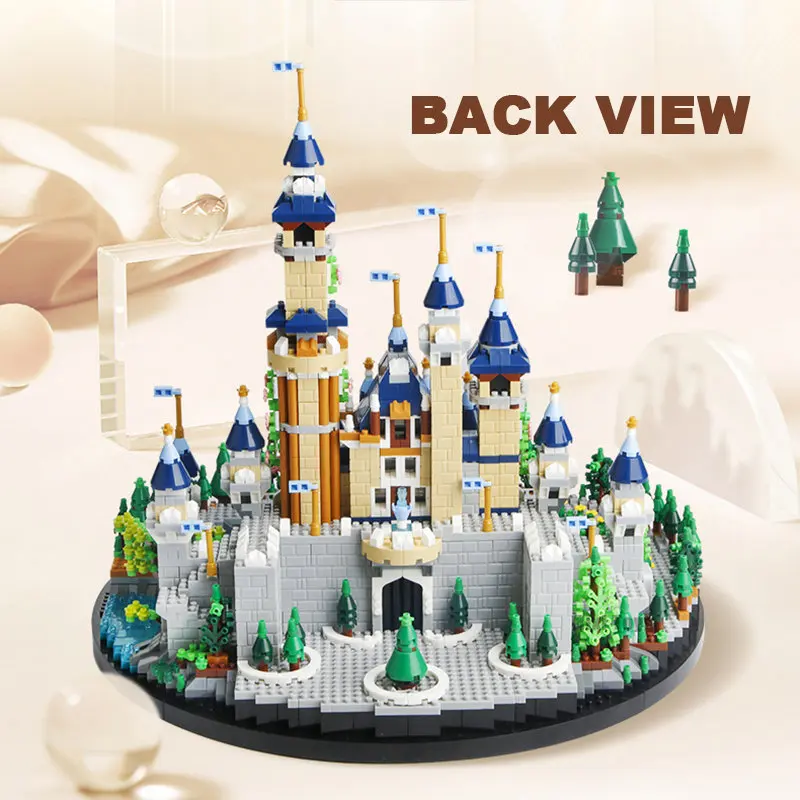 6180PCS 매직 캐슬 사쿠라 하우스 빌딩 블록 도시 거리 모델 LED 조명 미니 벽돌 장난감 어린이 크리스마스 선물