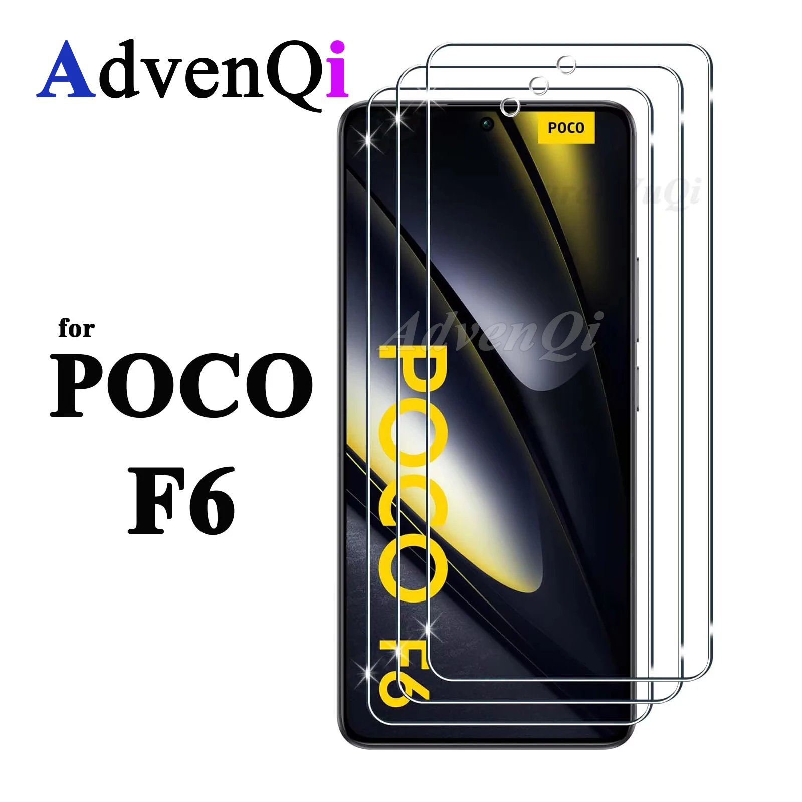 Für POCO F6 Displayschutzfolie Xiaomi, gehärtetes Glas HD Crystal 9H High Aluminium Transparent Clear Anti Scratch Case Friendly