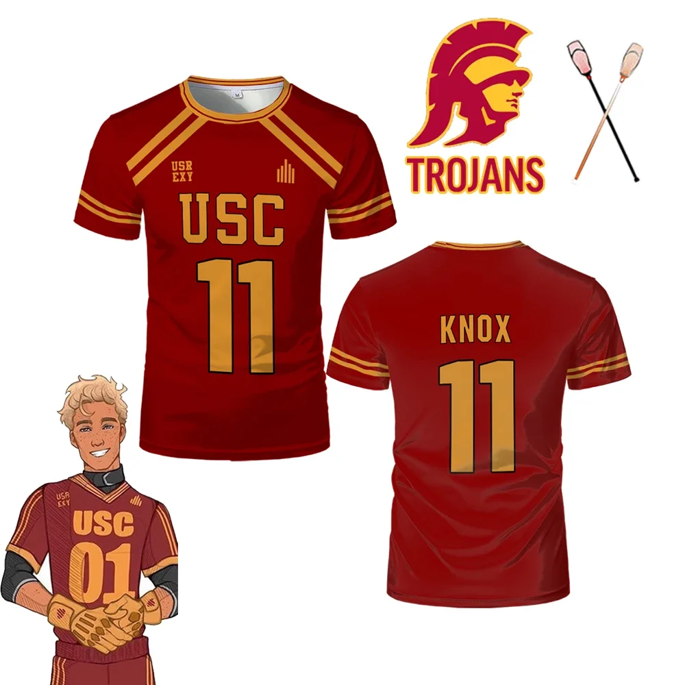 All For the Game The Foxhole Court Lacrosse Hockey Jersey USC Trojans Cosplay Uniform Herren Atmungsaktives Sport-T-Shirt Kinderoberteile