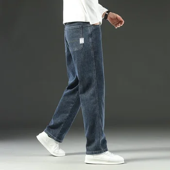 2025 New Style Y2 Spring and Autumn Loose Jeans Men's Baggy Straight Wide Leg Business Casual Pants Brand Men's Clothing 1