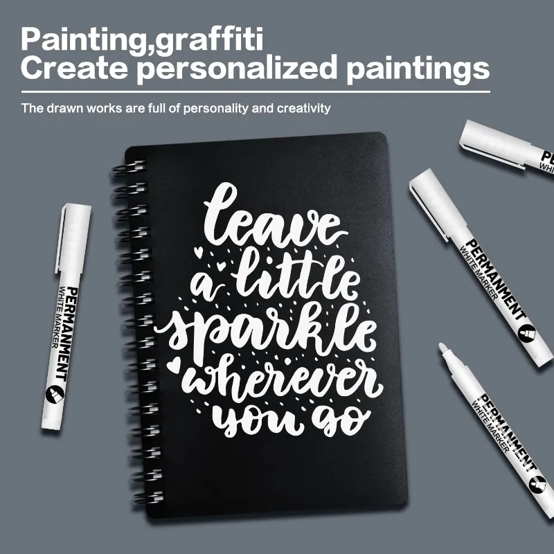 High Gloss White Marker Pen, Single Quick Drying, Waterproof, Non Fading, Strong  Coverage, Large  Capacity, Convenient