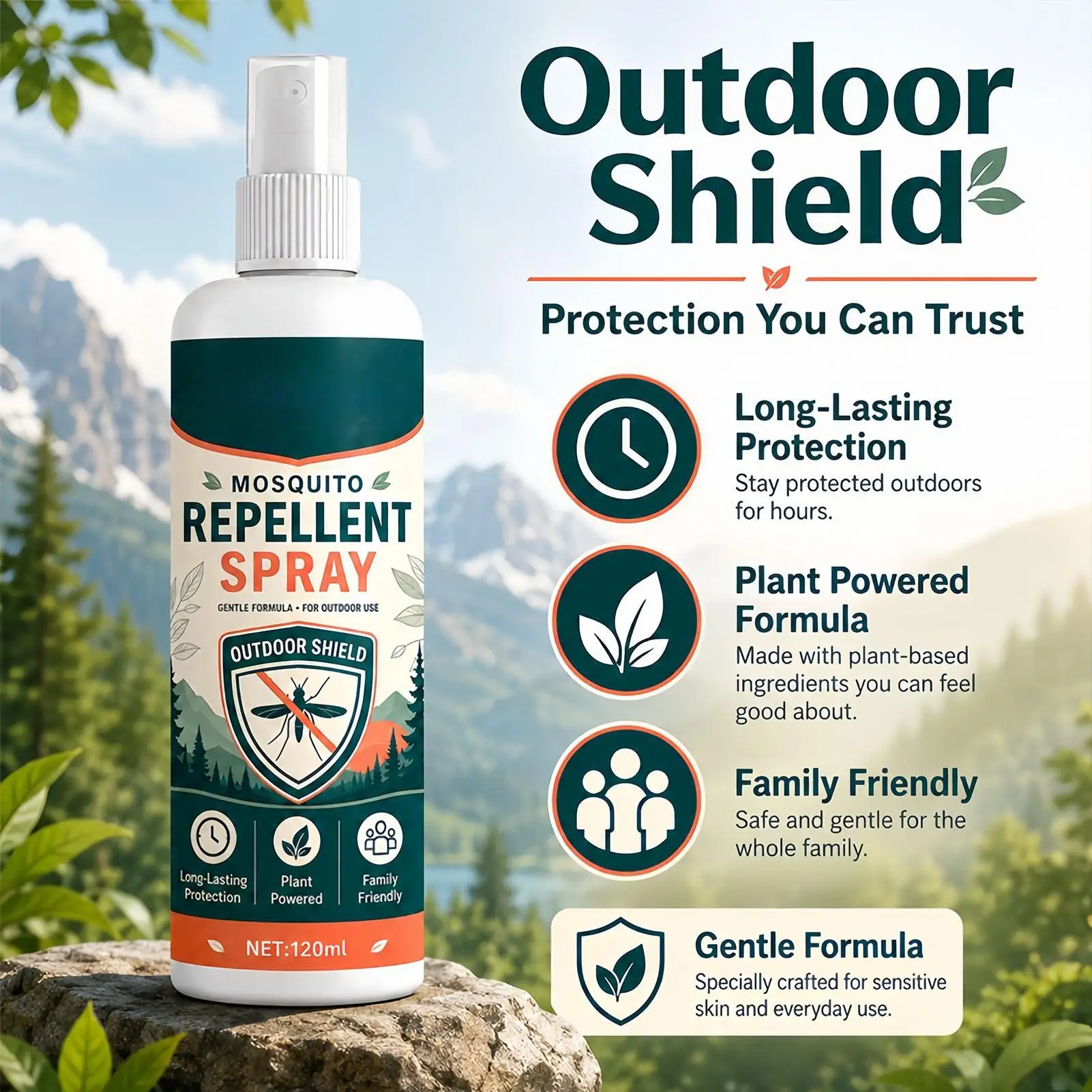 Spray For Body Portable Plant Mist 120ml Men Women Travel Clothing Fly Spray For Skin Clothing Gear Tents Camping Picnic Hiking