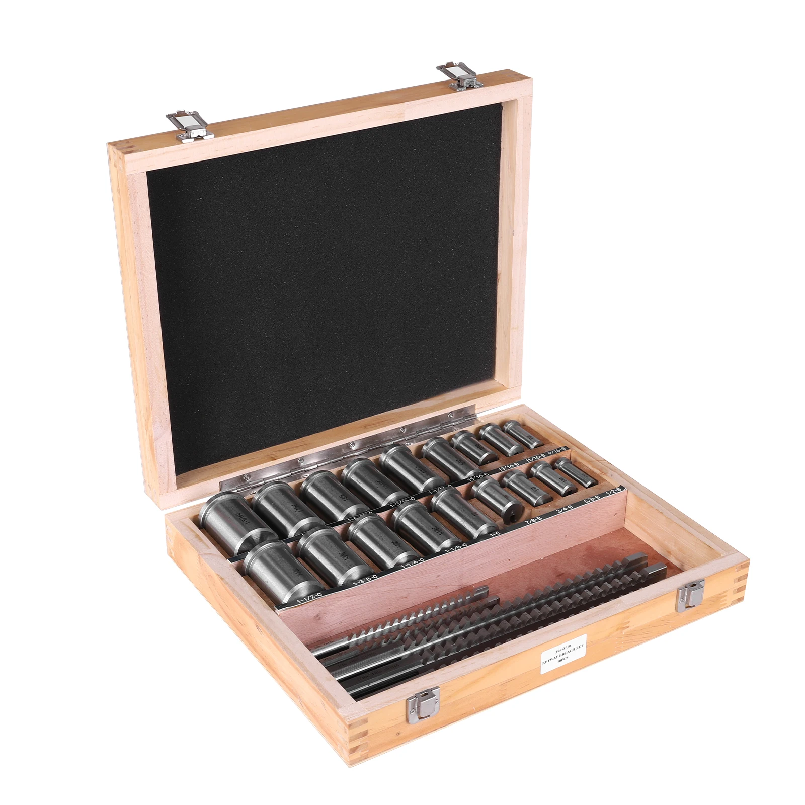 Keyway Broach Kit with 5 Broaches 18 Bushings and 7 Shims Imperial Broach Set Inch Broach Set for Metalworking and Manufacturing