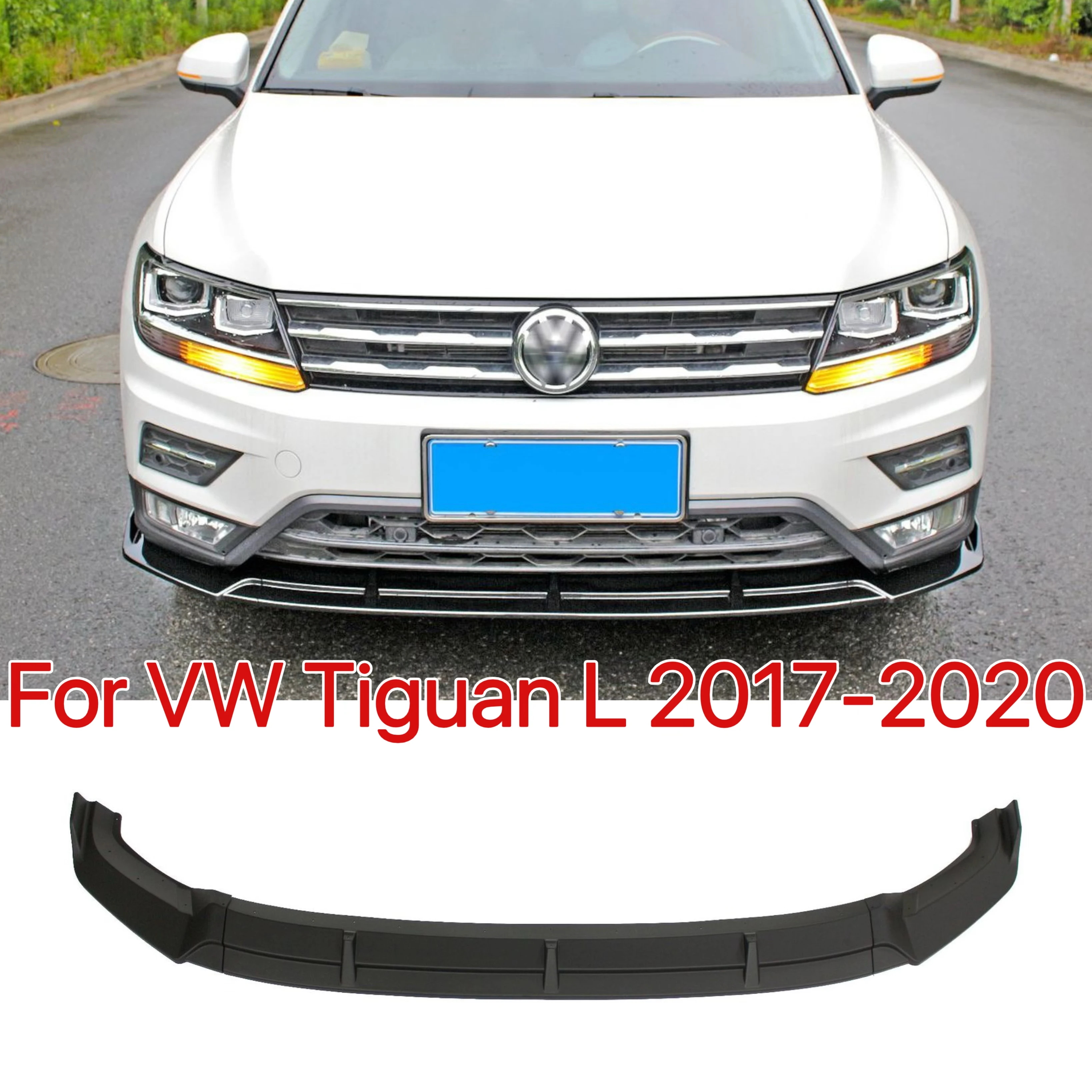 

Автомобильный спойлер для переднего бампера VW Tiguan L 2017-2020, передний лопата, сплиттер для губ, диффузор, полипропиленовый защитный комплект для корпуса, Внешнее украшение