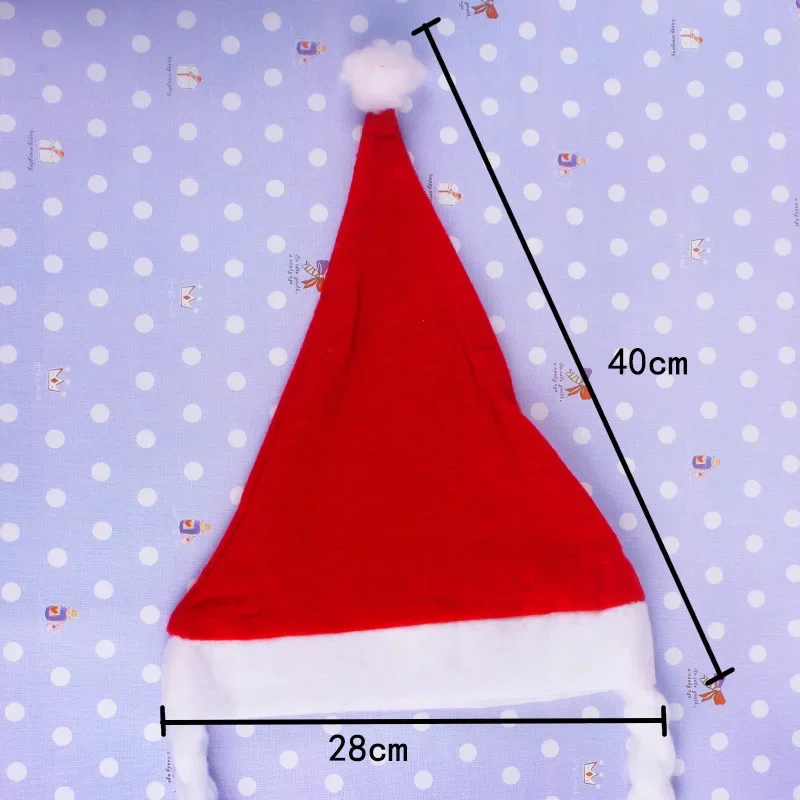 Hot sale Christmas Hat with Braids Red Non-woven cloth Party Hats New Year Christmas decorations Gift Supplies