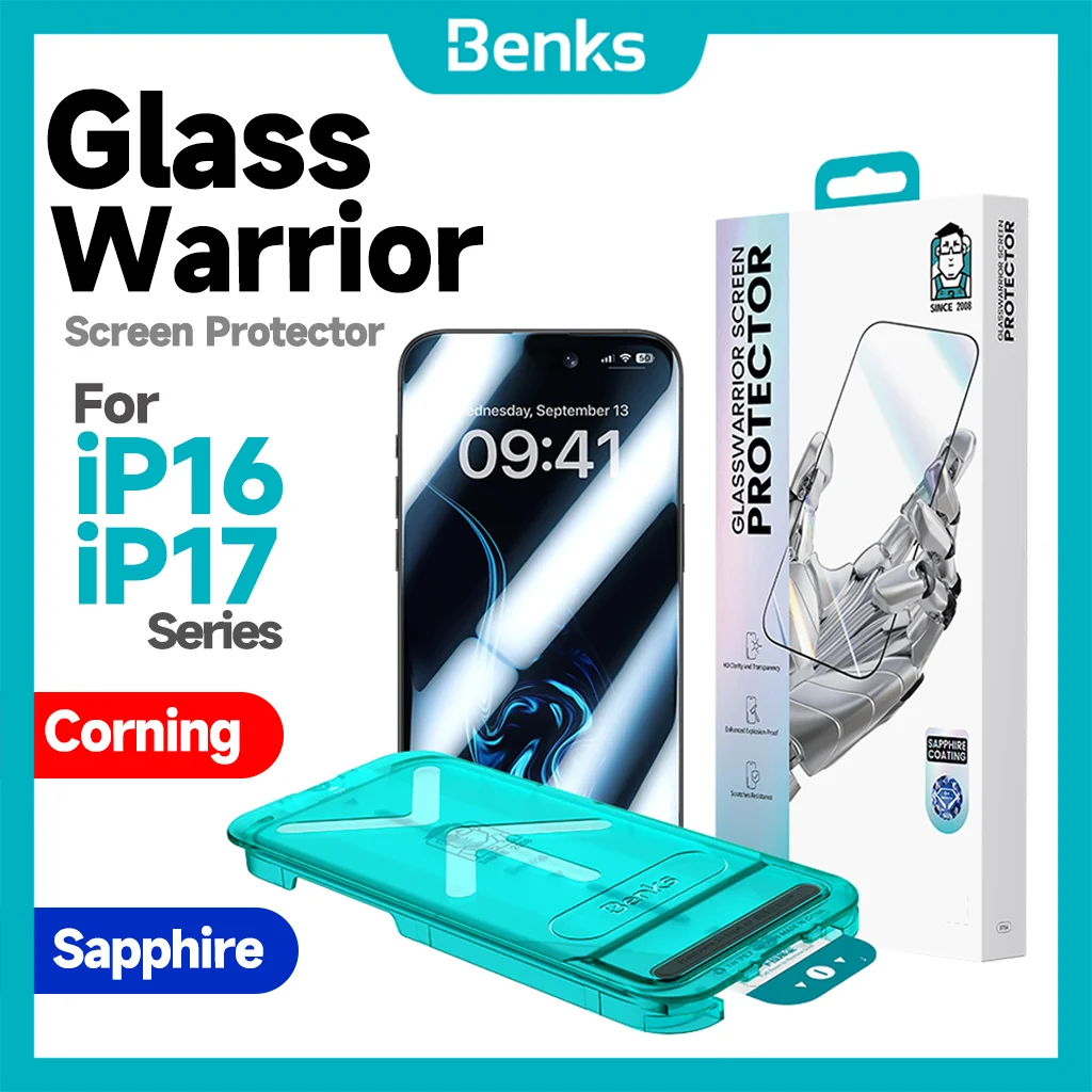 Benks GlassWarrior – Protecteur D'écran Avec Revêtement Saphir, Pour IPhone 15 Pro Max Apple 15Plus, Film En Verre à Haute Teneur En Alumine Résistant Aux Taches