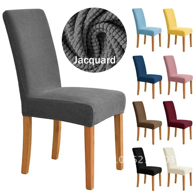 

Fabric Jacquard Chair Cover for Wedding Hotel Banquet Dining Room Home Removable Washable Seat Case Stretch Spandex Chair Covers