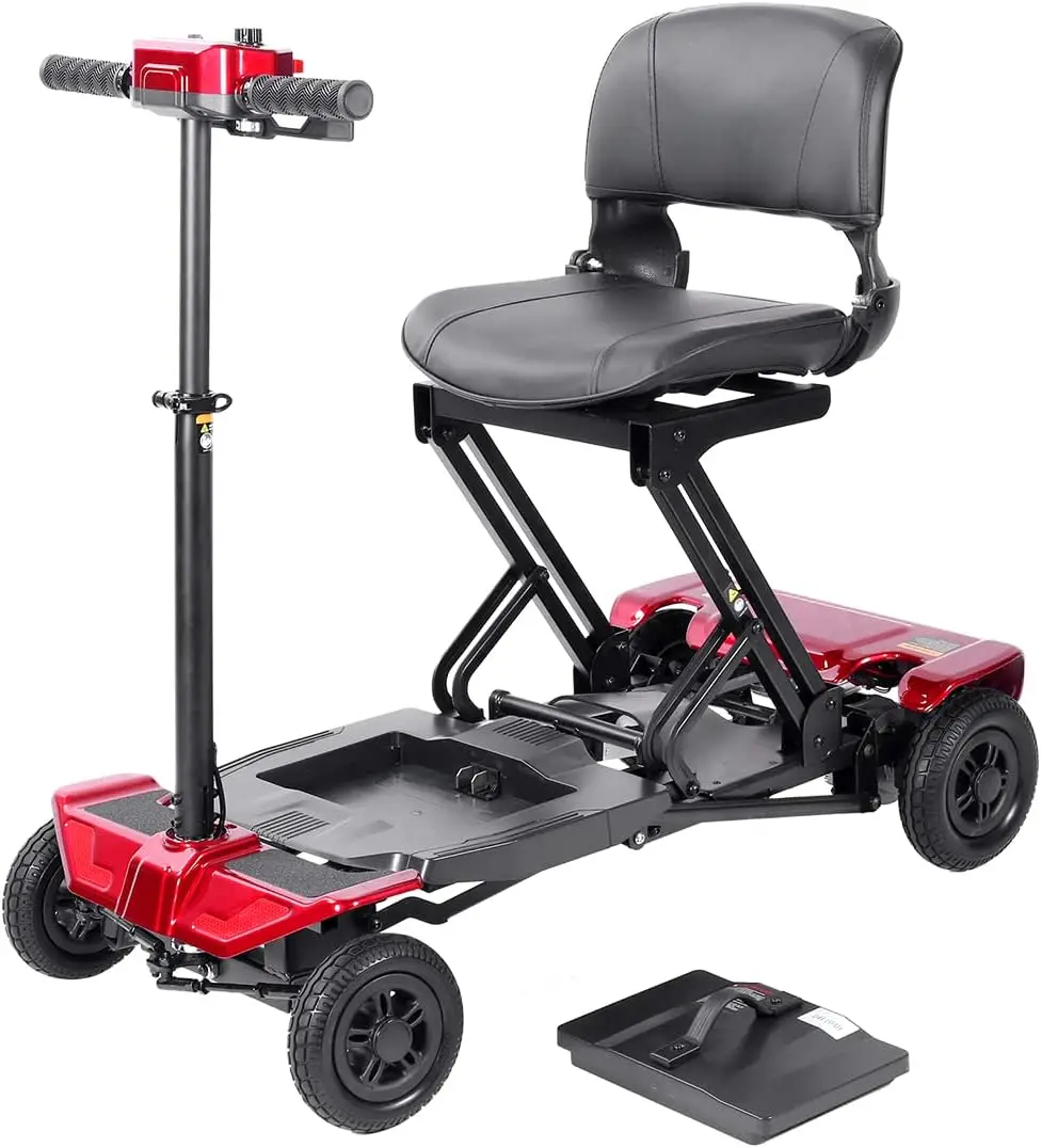 Automatic Foldable Mobility Scooter for Adults, One Click Fold and Unfold, Airline Approved, 4 Wheel Scooter with Lithium Batte