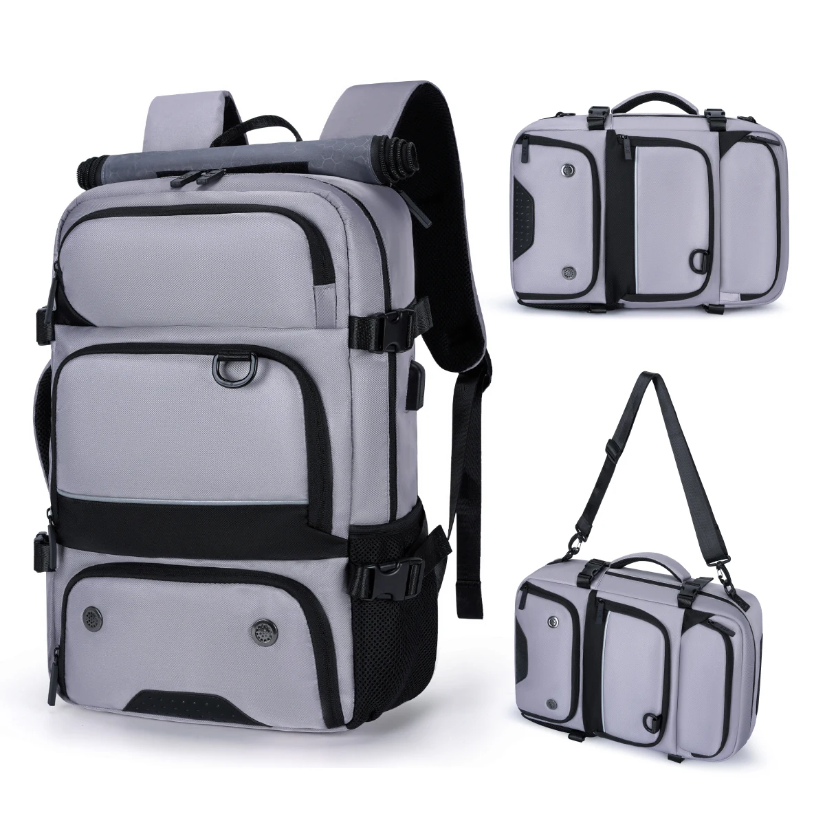 2-in-1 Myco Convertible Backpack - Anti-Theft Slim Laptop Bag for Work, Durable Nylon Hiking Pack with Hidden Pockets