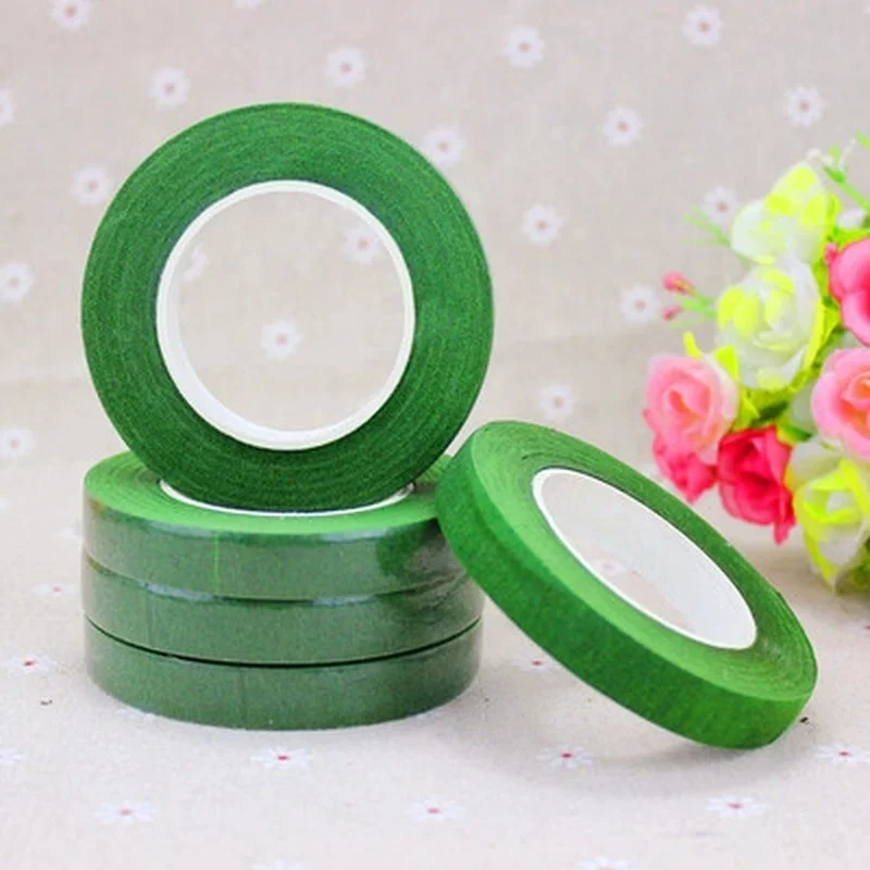 2PCS 30M Self-adhesive Green Paper Tape Floral Stem for Garland Wreaths DIY  Craft Artificial Silk Flower