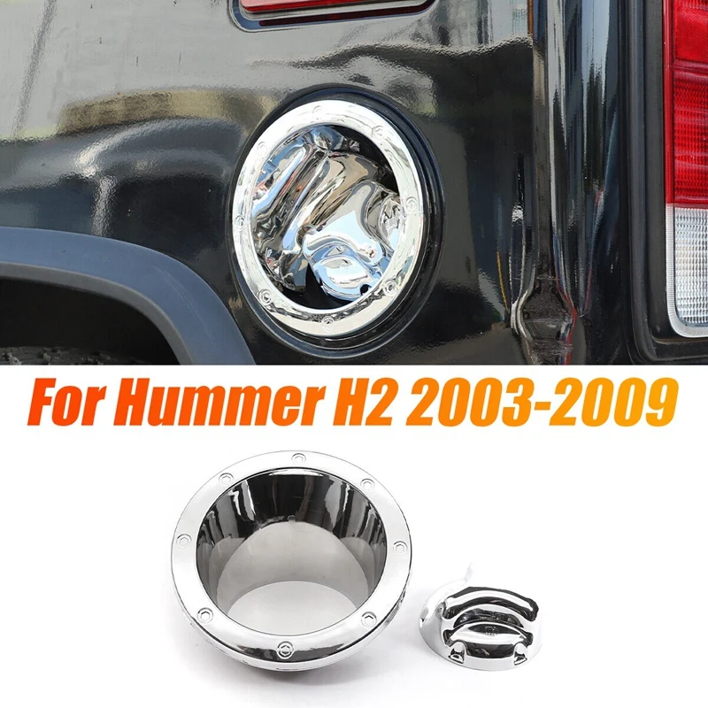 

For Hummer H2 2003-2009 Car Fuel Door Bezel Gas Tank Cover Moulding Trim Chrome Cap Hatch Oil Filler Decorative Accessories