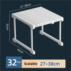 Stackable Telescopic Shelves for Closet and Cabinet Organization (32X42cmX27to 38CM)