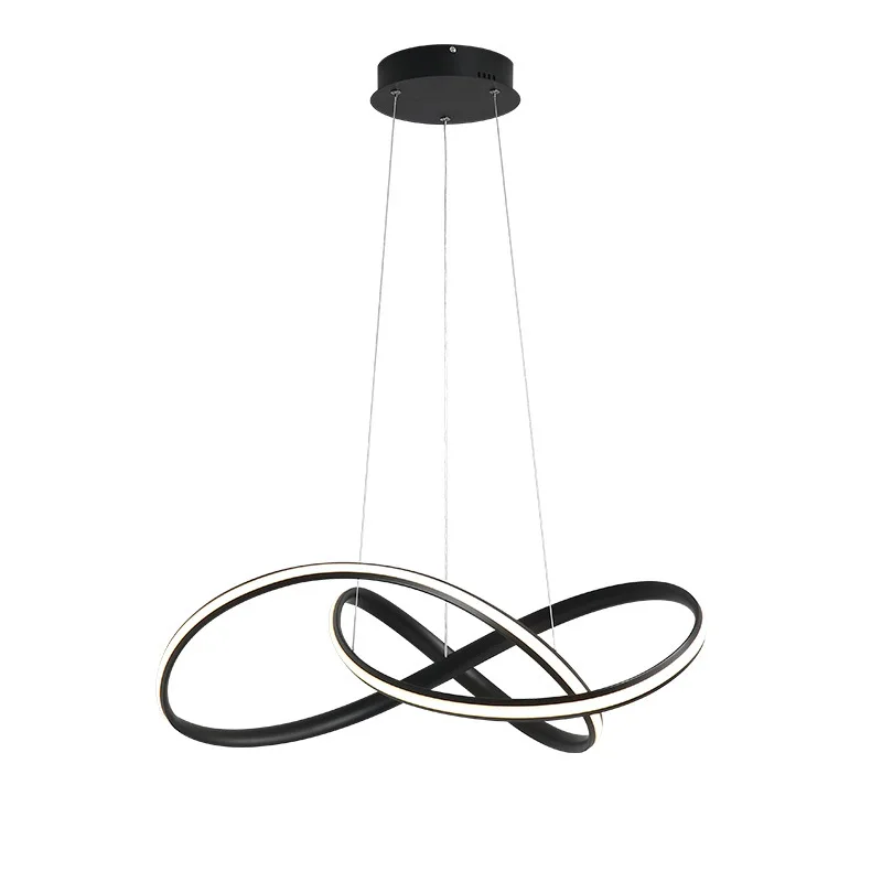 

European Style Nordic Contemporary Modern LED Hanging Ring Linear Led Acrylic Lamps Hotel Dining Chandelier Pendant Light Luxury