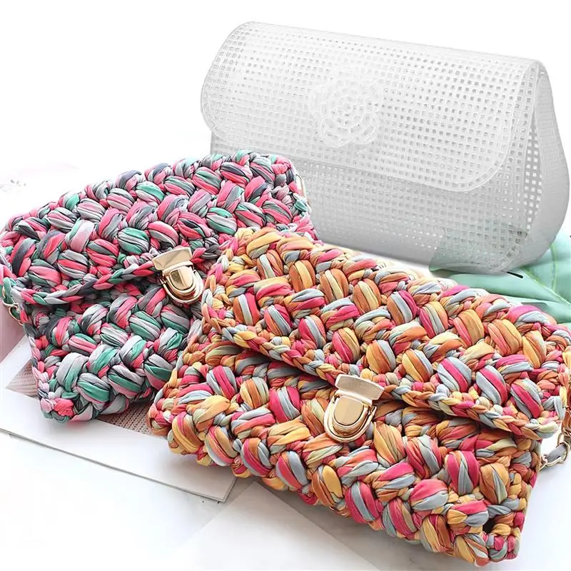 6pcs Plastic Mesh Canvas Sheets DIY Crafting Purse Bag Crochet Bag Sewing White Sheet Needlework Embroidery Kit