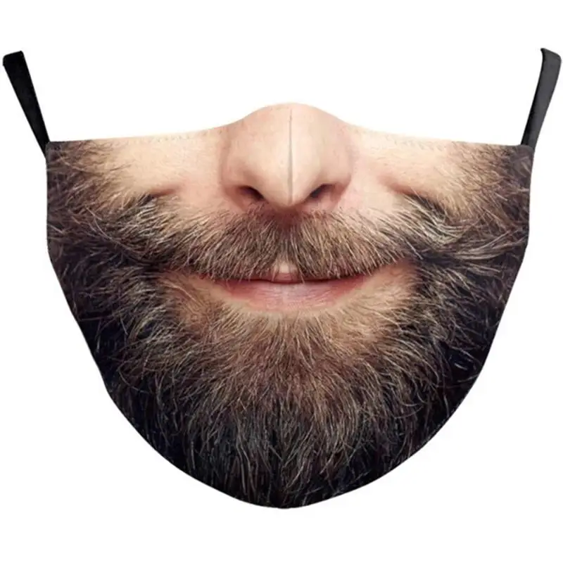 Adults Comical Printed Cotton Blend Face Masks - Fashionable Facial Expressions